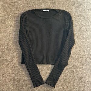 Reformation Jackie Ribbed Long Sleeve Knit Top S